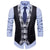 SWAGWHAT Mens Plaid Patchwork Blazer vests Single Breasted V-neck Fashion Male England Casual Style Vests Men Suit Waistcoat