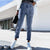 Sexy High Waist Straight Denim Pants Women 2021 Spring Pockets Slim Fit Jeans Trousers Autumn Solid Color Streetwear Sweatpants|Jeans|