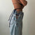 Sexy Woman Jeans Hollow Out Wide leg Jeans Women Buttons Side Cross Chain High Waist Denim Pants Sexy 2021 Spring New Korea Pant|Jeans|