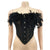 Sexy Women Feather Two Piece Set Strapless Shirt + Mini Skirt Dress Sheer Mesh Party NIght Clubwear Dresses For Women Outfit