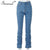 Simenual Ruched Denim Blue High Wait Stacked Pants Autumn 2021 Women Clothing Streetwear Jeans Fashion Skinny Pockets Trousers