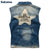 Sokotoo Men's  denim vest male five-pointed star letter outerwear patchwork denim jacket Plus large size tank top Free shipping