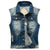 Sokotoo Men's  denim vest male five-pointed star letter outerwear patchwork denim jacket Plus large size tank top Free shipping