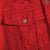 Sokotoo Men's letters embroidered red jean jacket Holes ripped denim coat Outerwear