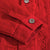 Sokotoo Men's letters embroidered red jean jacket Holes ripped denim coat Outerwear