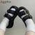 Sorphio Summer 2020 Double Strap Buckles  Platform Wedges Fashion Goth Slippers Hot Women&#39;s Metal Sandal For Comfy  Black Shoes