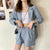 Spring Summer Thin Striped Blazer Suit Women Loose Casual Two Piece Set Office Blazer with Shorts Cotton and Linen Shorts Set| |