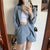 Spring Summer Thin Striped Blazer Suit Women Loose Casual Two Piece Set Office Blazer with Shorts Cotton and Linen Shorts Set| |