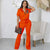 Spring and Summer Short-sleeved Two-piece Female Letter Zipper Top Flared Pants Two-piece Set