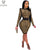 VAZN 2021 Early Autumn High-end Heavy Industry Full Sleeve Knee Length Sexy Young Sweet Flaring Slim Women 2 Piece Set