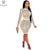 VAZN 2021 Early Autumn High-end Heavy Industry Full Sleeve Knee Length Sexy Young Sweet Flaring Slim Women 2 Piece Set