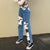 Vintage Milk Cow Print Patchwork Jeans 2021 Spring Women Stripe Straight Style 90s Denim Pants Grunge Fashion Casual Streetwear|Jeans|