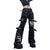 WeiYao Eyelet Buckle Black Punk Goth Jean Fashion Woman Techwear Dark Academic Print E Girl Cargo Pants Low Waist Denim Trousers