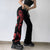 WeiYao Snake Print Baggy Jeans Woman Low Waist Hippie Denim Trousers Dark Academic Goth Streetwear Korean Cargo Pants 90s