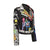 Winter 2021 new European and American lapel zipper graffiti heavy printing black punk street fashion short jacket