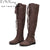 Woman Front Lace Up Knee High Martin Boot Winter Warm Plush Gladiator Long Booties Lady Thick Heel Platform Sapatos Feminino