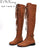 Woman Front Lace Up Knee High Martin Boot Winter Warm Plush Gladiator Long Booties Lady Thick Heel Platform Sapatos Feminino