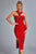 Women 2023 Top Quality Sleeveless Pearl Bandage Dress Red Black Midi Split Fashion Nightclub Celebrity Party Vestidos Elegant