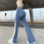 Women Casual Slim High Street Denim Pants 2021 Fashion Hole Mesh Pant High Waist Solid Blue Jeans Female Sexy Flare Trousers Pop|Pants & Capris|