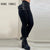 Women Chic Patchwork High Waist Multi Bandage Zipper Pants Skinny Spring&amp;Autumn Black Pencil Pants