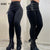 Women Chic Patchwork High Waist Multi Bandage Zipper Pants Skinny Spring&amp;Autumn Black Pencil Pants