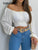 Women Elegant Off Shoulder Print Blouse Sexy Lace Up Bow Backless Slim Shirt Casual Long Sleeve Chic Crop Top Streetwear Tunic