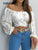 Women Elegant Off Shoulder Print Blouse Sexy Lace Up Bow Backless Slim Shirt Casual Long Sleeve Chic Crop Top Streetwear Tunic