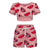 Women Home Fashion Brief Lip print sleepwear Elastic Waist Shorts Two piece Tracksuit Sets sleepwear short top Pajama Tracksuit| |