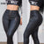 Women PU Leather Zipper Skinny Pants Black Pencil Pants