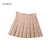 Women Pleated Skirts Summer High Waist Ladies Dance Mini Skirt Harajuku Preppy Style Female Plaid Skirts Yellow Tennis Skirt