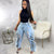 Women Ripped Hole Ruffles High Waist Casual Jeans Pockets Zipper Stretchy Skinny Pencil Denim Pants Fashion Trousers 2021 Autumn