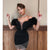 Women Sexy Off Shoulder Diamond Ruffle Mesh Bandage Dress Mini V-Neck Bodycon Summer Patchwork Elegant Party Evening 2023 Lady