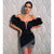 Women Sexy Off Shoulder Diamond Ruffle Mesh Bandage Dress Mini V-Neck Bodycon Summer Patchwork Elegant Party Evening 2023 Lady