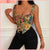 Women Sexy Top Vest Knitted Bottom With suspender Vest European And American Women&#39;s Floral Embroidery Sexy Fashion Neck Top