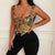 Women Sexy Top Vest Knitted Bottom With suspender Vest European And American Women&#39;s Floral Embroidery Sexy Fashion Neck Top