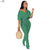 Women Ziipper Up Short Sleeve Crop Top Stacked High Waist Jogger Sweatpant Suits Tracksuits Sport Matching Sets Clubwear Outfits