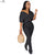 Women Ziipper Up Short Sleeve Crop Top Stacked High Waist Jogger Sweatpant Suits Tracksuits Sport Matching Sets Clubwear Outfits