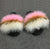 Women's Furry Fur Slippers Travel Fluffy Plush Fox Fur Slides Rainbow Fur Slippers Set  Jelly Purse Bags Match Sets