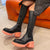 Women's Knee High Chelsea Boots Females 2021 New Winter Square Heels Platform Waterproof Warm High Quality Leather Fashion Shoes