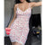 Women’s Sexy Suspender Short Dress Fashion Cherry Printing Flounce V neck Mid Waist Polyester Tight Dress|Dresses|