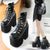 Womens Punk Gothic Super High Platform Wedge Ankle Boots Shoes 16CM Heel Knee Long Cosplay Lolita Creeper Plus Size New 2023