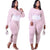 XL-5XL Wholesale Fall 2021 Ladies Yoga Outfit Pink Plus Size Set Long Sleeve Top And Pants Suits 2 Two Piece Female dropshopping