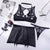 Yimunancy 5-Piece Mesh Lingerie Set Black/red Choker Underwear Set Gothic Sexy Fancy Set Sleepwear