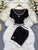 YuooMuoo Women Dress Set 2022 New Arrival Knitted Crop Tops + High Waist Skinny Mini Skirts Fashion Two Piece Suits