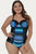 Striped Block Patchwork Plus Swimsuit