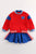 MARC & JANIE Letterman Varsity Jacket and Pleated Skirt Set