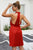 Halter Neck T-Back Satin Dress